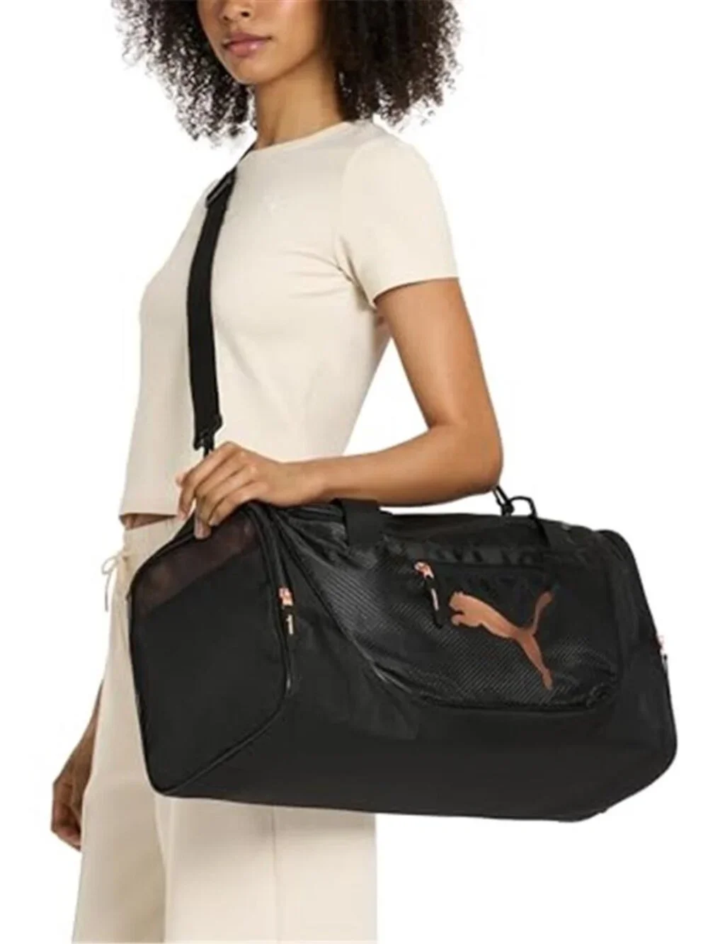 Travel Duffel Bag With Shoe Compartment Side Pockets Gym Overnight Weekender